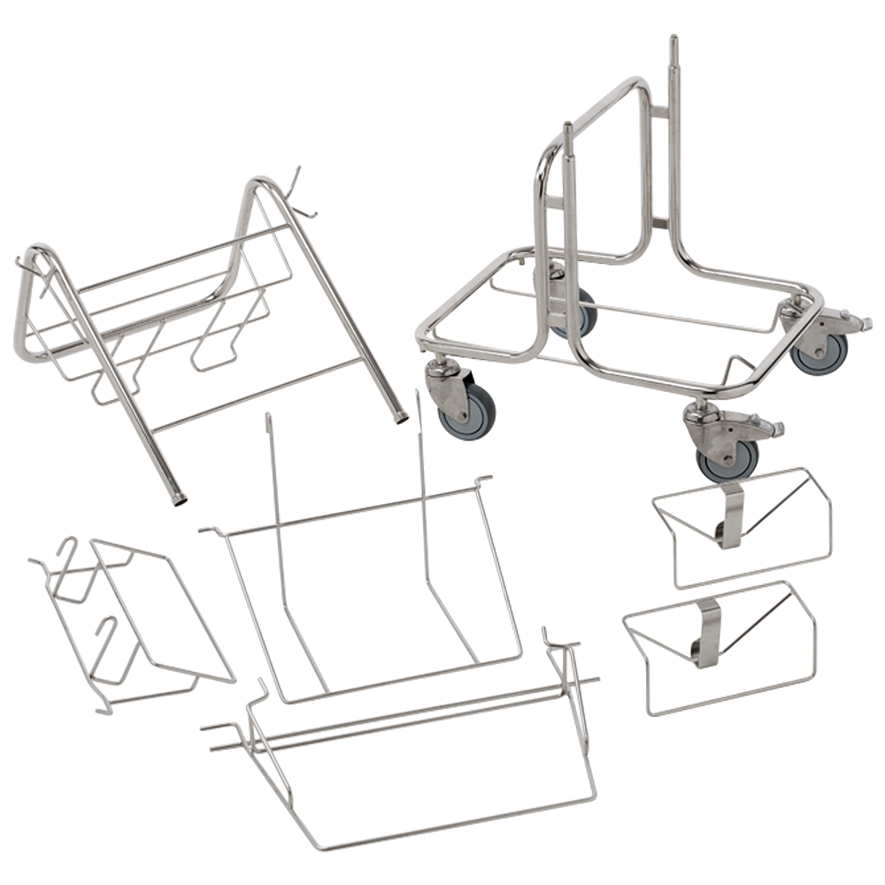 Тележка комплексная электрополированная для Чистых Помещений на базе Свеп Про
