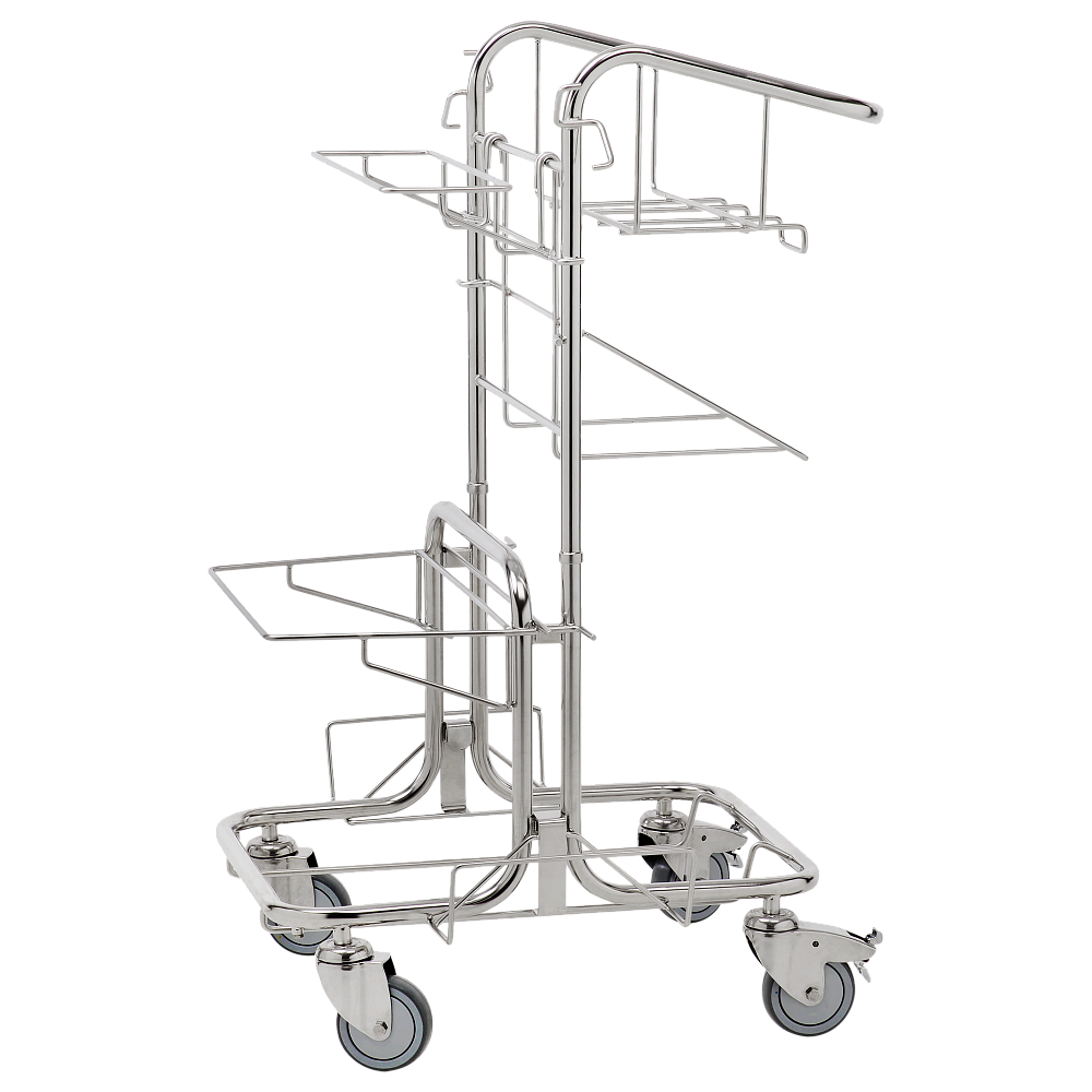 Тележка комплексная электрополированная для Чистых Помещений на базе Свеп Про