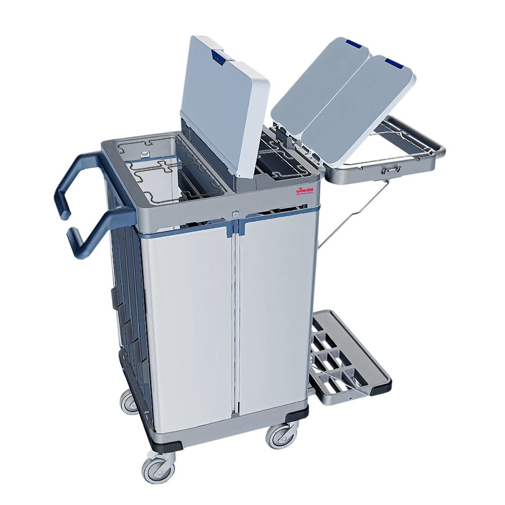 Стойка-тележка медицинская со стопором и дверцами, с принадлежностями СТММ-ССБ