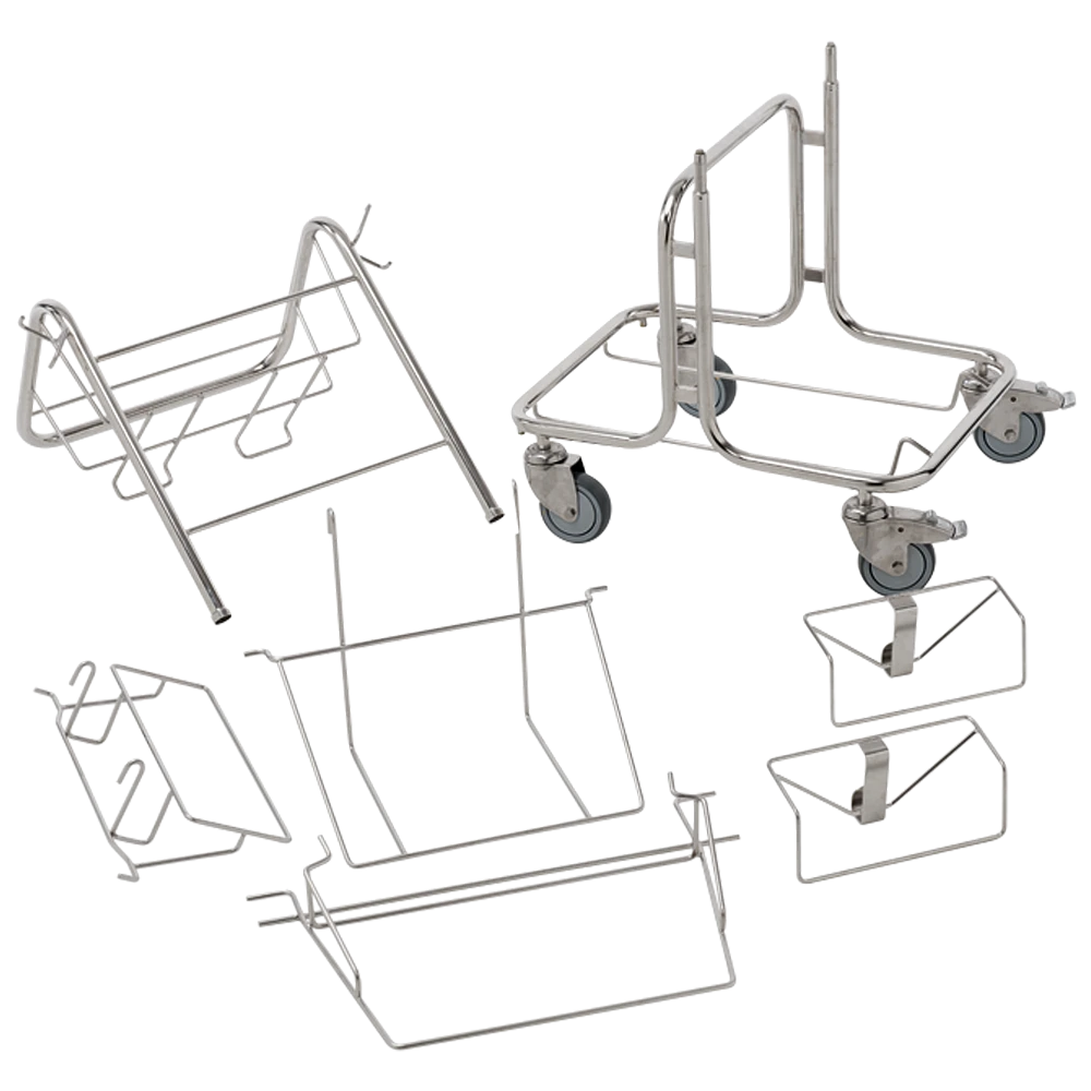 Тележка комплексная электрополированная для Чистых Помещений на базе Свеп Про
