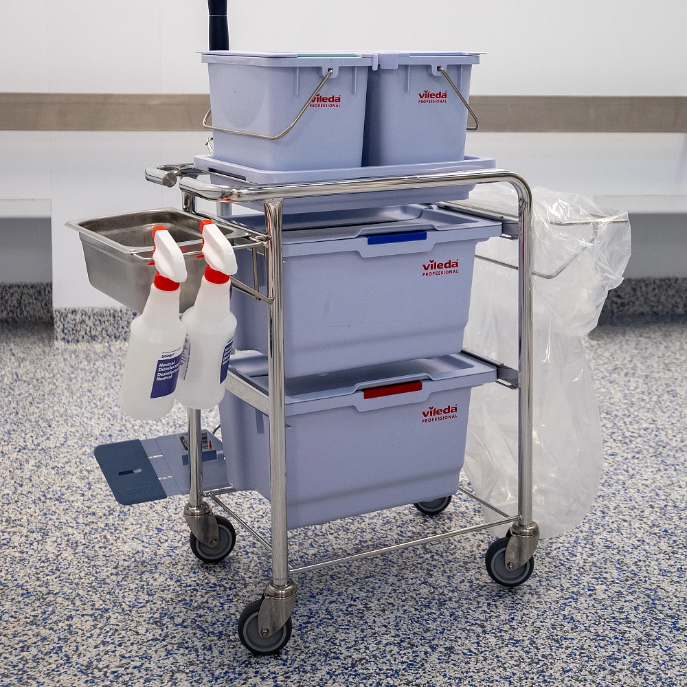 Тележка суперкомпактная электрополированная для Чистых Помещений на базе Свеп Про Тележка суперкомпактная электрополированная для Чистых Помещений на базе Свеп Про