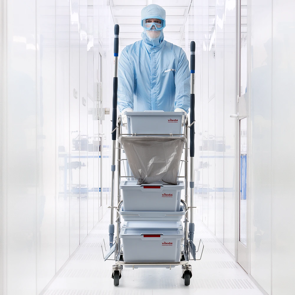 Тележка суперкомпактная электрополированная для Чистых Помещений на базе Свеп Про Тележка суперкомпактная электрополированная для Чистых Помещений на базе Свеп Про