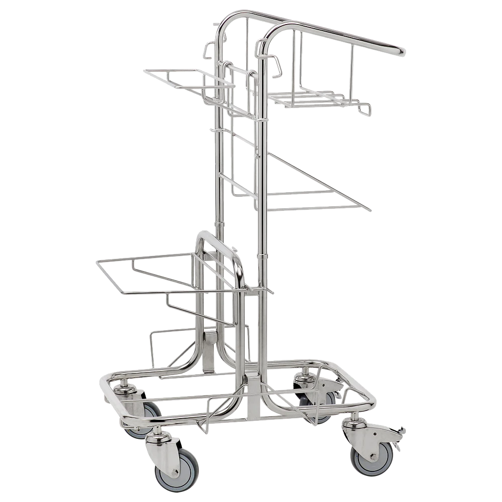 Тележка комплексная электрополированная для Чистых Помещений на базе Свеп Про Тележка комплексная электрополированная для Чистых Помещений на базе Свеп Про