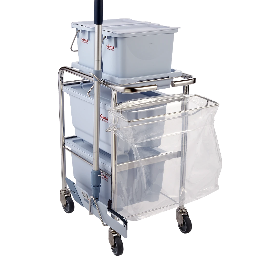 Тележка суперкомпактная электрополированная для Чистых Помещений на базе Свеп Про